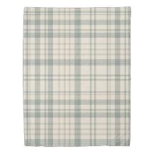 Neutral Green Beige Plaid