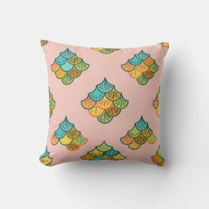 Housse de Coussin à Écailles de Poisson Rose Tropi