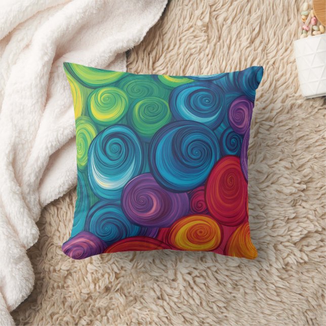 Housse de Coussin d'Art Abstrait Vibrant (Couverture)
