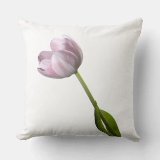 Housse de coussin de jet avec photo de tulipe rose