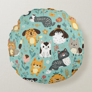 Housse de Coussin de Jet Émoussé à Imprimé d'Anima