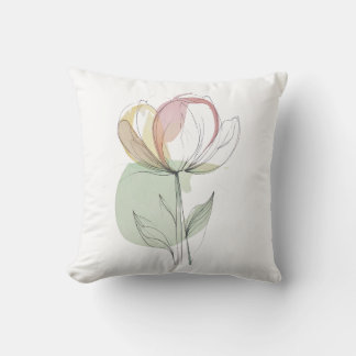 Housse de coussin de jet pastel florale