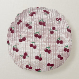 Housse de coussin en crochet Cerise – Rose pastel