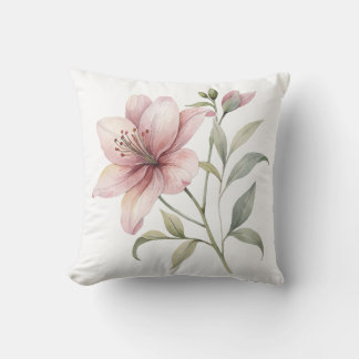 Housse de Coussin Fleur Rose Pâle Esthétique