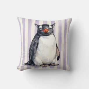 Housse de Coussin Gentoo Pingouin Aquarelle