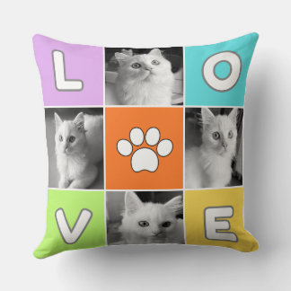 Housse de Coussin Imprimée Amour de Chat Mignon