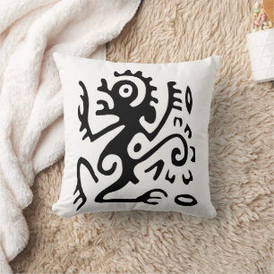 Housse de coussin jetable d'art tribal abstrait