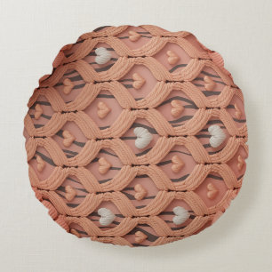 Housse de coussin motif tigre au crochet pêche 