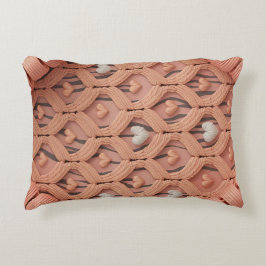 Housse de coussin motif tigre au crochet pêche
