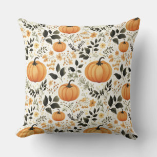 Housse de coussin style aquarelle Citrouille