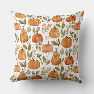Housse de coussin style aquarelle Citrouille