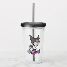 Housse de gobelet Kuromi pour gobelet transparent 