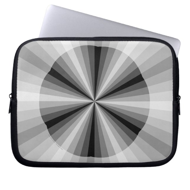 Housse de Ordinateur Portable Noir Illusion d'Opti (Devant)