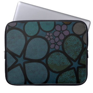 Housse d'ordinateur portable à fleurs texturées et
