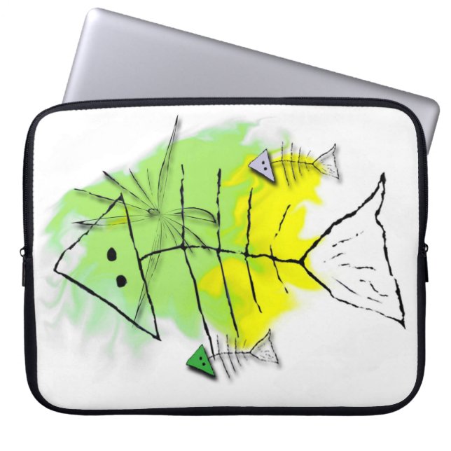Housse d'ordinateur primitive de poisson (Devant)