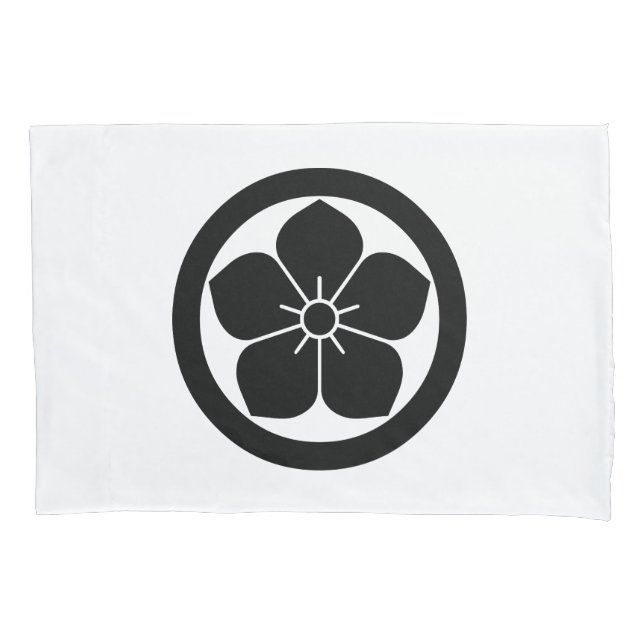 HOUSSE D'OREILLERS 丸に桔梗 (devant)