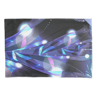 Housse D'oreillers 3D Jungle fractale bleue