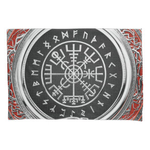 Housse D'oreillers [510] Vegvisir - Viking Silver Magic Runic Compass