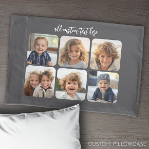 Housse D'oreillers 6 Photo Collage avec script de rebond tendance - g