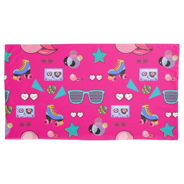 Housse D'oreillers 80s Costume Vibrant pink Retro culture pop (devant)