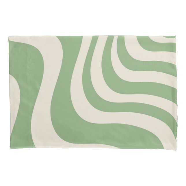 Housse D'oreillers Abstrait Vert Verre Gras Design minimaliste (devant)