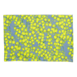 Housse D'oreillers Acacia botanica bleu jaune coussins d'art