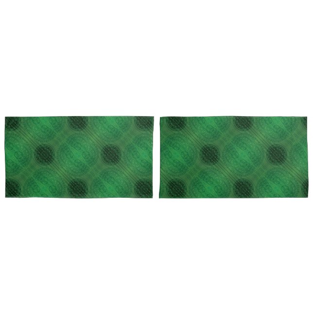 Housse D'oreillers Acceptation | Médaillons de méditation verte (devant-Set)