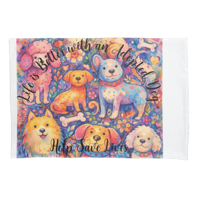 Housse D'oreillers Adopted Dog Theme PillowCase - 20" X 30" (devant)