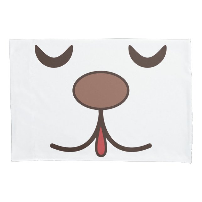 Housse D'oreillers Adorable chien visage enfants blanc (devant)