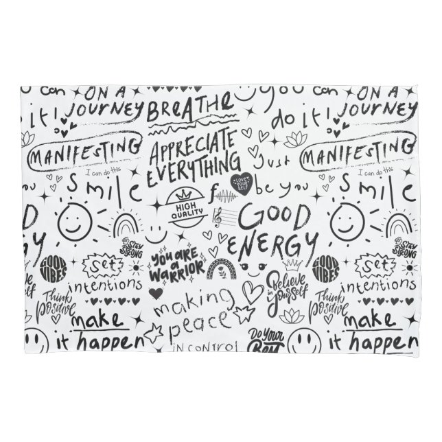 HOUSSE D'OREILLERS AFFIRMATIONS COUSSIN COQUE (devant)