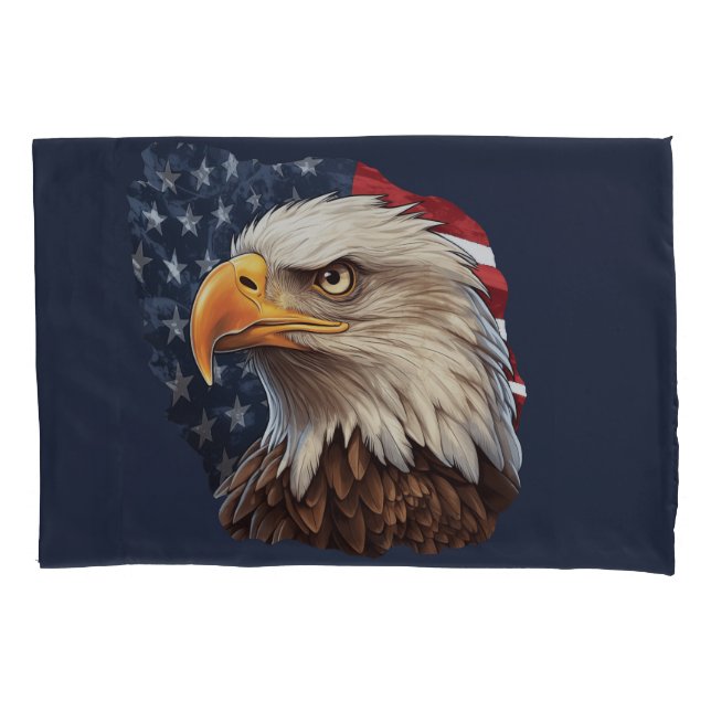 Housse D'oreillers Aigle à drapeau américain (devant)
