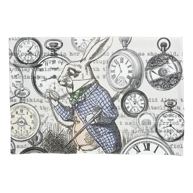 Housse D'oreillers Alice de lapin blanc au pays des merveilles (devant)