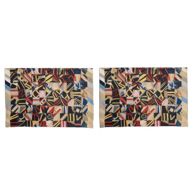 Housse D'oreillers Amish Crazy Quilt par Lydia Beach (devant-Set)