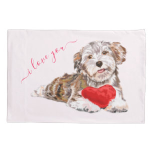 Housse D'oreillers Amour du coeur chiot - Romantique - Je t'aime