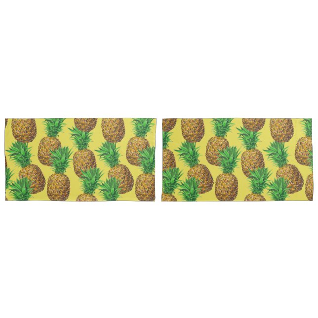 Housse D'oreillers Ananas ensoleillés (devant-Set)