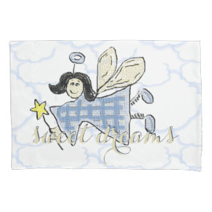 Housse D'oreillers Angel dans Blue Sweet Dreams