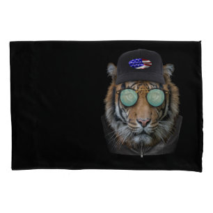 Housse D'oreillers Animaux amusants habillés Funny Bengal Tiger