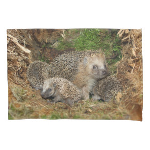 Housse D'oreillers Animaux de bébés cutest Famille Hérisson