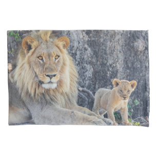 Housse D'oreillers Animaux de bébés cutest Lion Dad & Cub