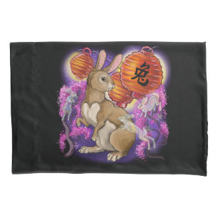Housse D'oreillers Année chinoise du zodiaque du lapin