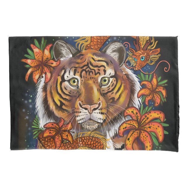 Housse D'oreillers Année du zodiaque chinois du tigre (devant)