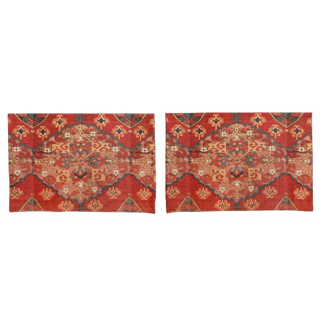 Housse D'oreillers Antique Rouge Perse Turc Kilim Rug (devant-Set)