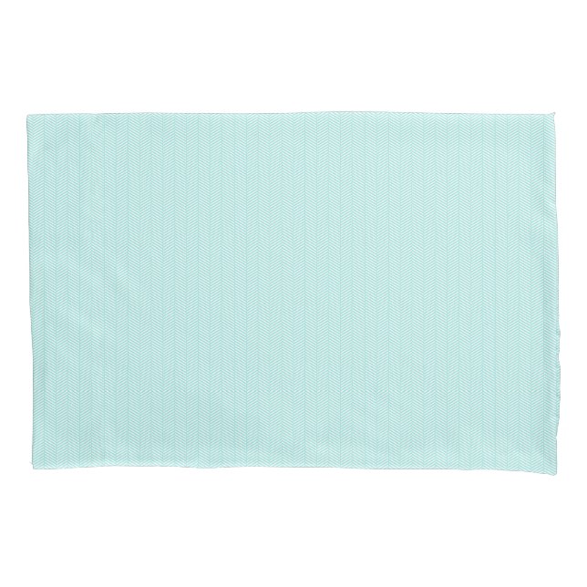 Housse D'oreillers Aqua Blue Turquoise Turquoise blanc Chevron (devant)