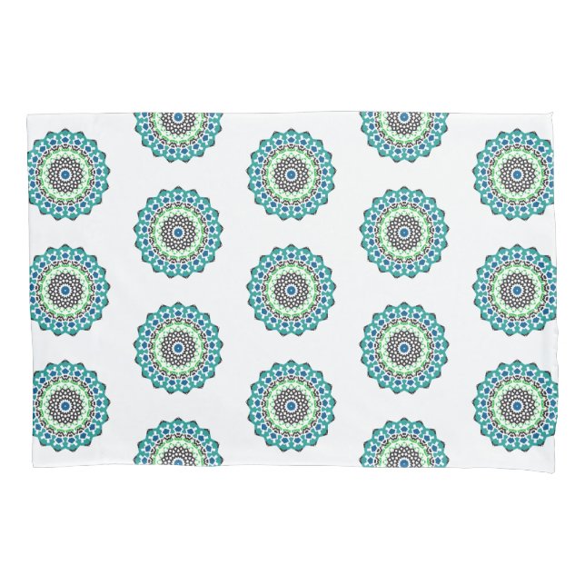 Housse D'oreillers Aqua Mandala Motif Boho (devant)