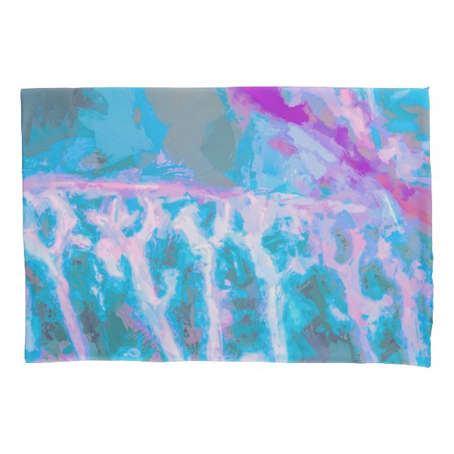 Housse D'oreillers Aquarelle Abstraite bleu moderne violet Artsy (devant)