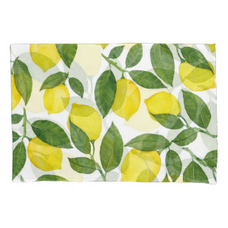 Housse D'oreillers Aquarelle Citrons : Motif de fruits d'été