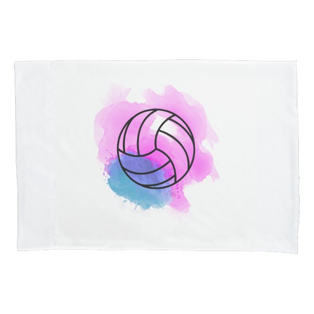 Housse D'oreillers Aquarelle de volleyball (devant)