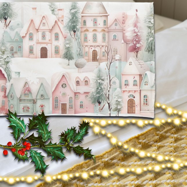 Housse D'oreillers Aquarelle douce à la menthe et rose (Créateur téléchargé)