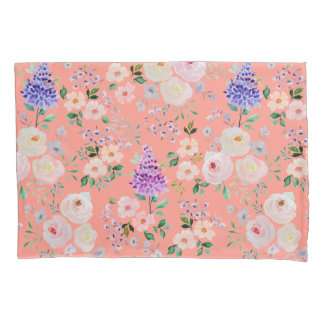 Housse D'oreillers Aquarelle fleurie de couleur fleur du désert