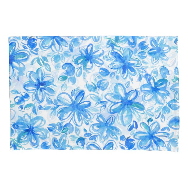 Housse D'oreillers Aquarelle Floral Chintz Motif mignon (devant)
